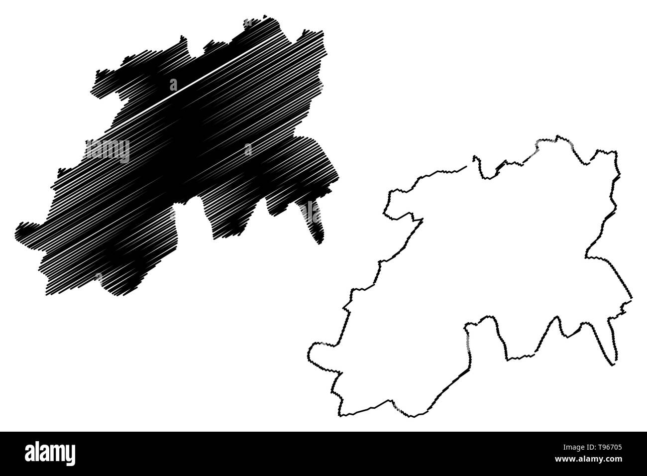 Medea Province (Provinces de l'Algérie, la République démocratique populaire lao de l'Algérie) map vector illustration, scribble sketch carte Medea Illustration de Vecteur