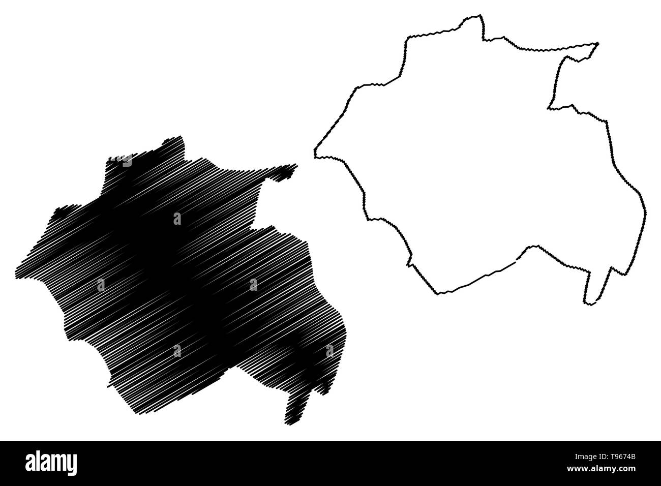 La province de Constantine (Provinces de l'Algérie, la République démocratique populaire lao de l'Algérie) map vector illustration gribouillage, croquis Constantine site Illustration de Vecteur