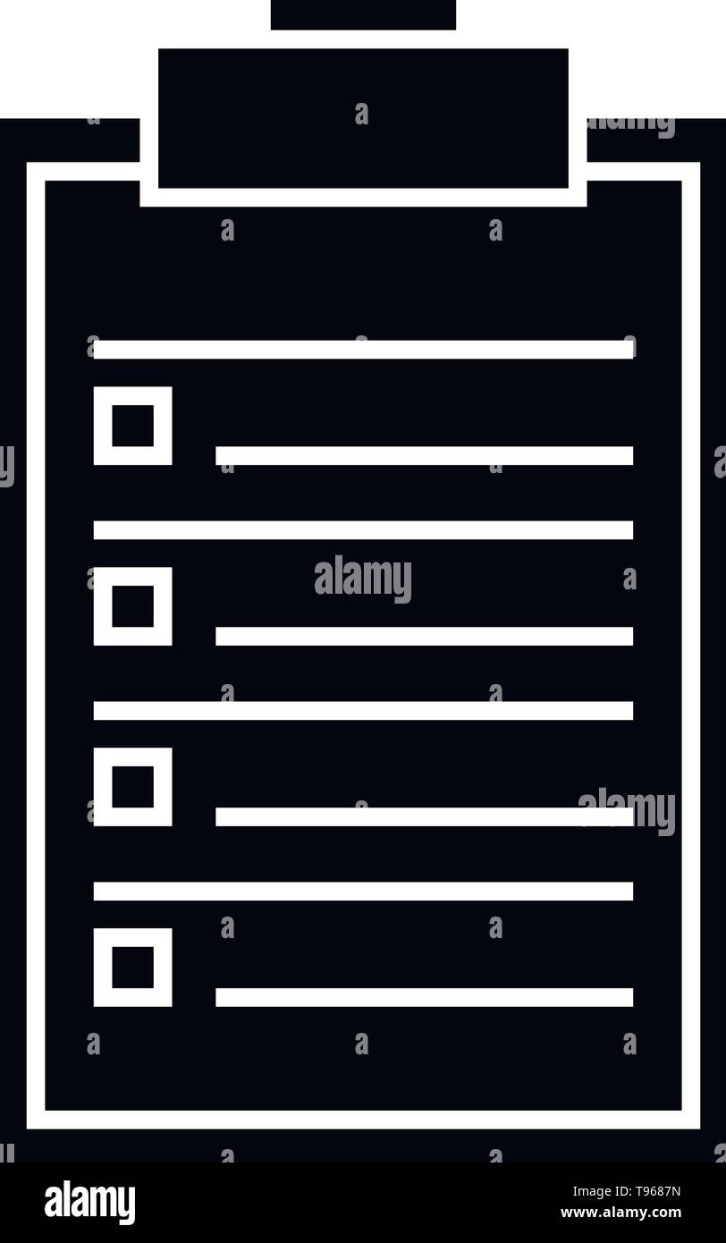 Ce vecteur image montre un presse-papiers en icône style glyphe. Il est isolé sur un fond blanc. Illustration de Vecteur