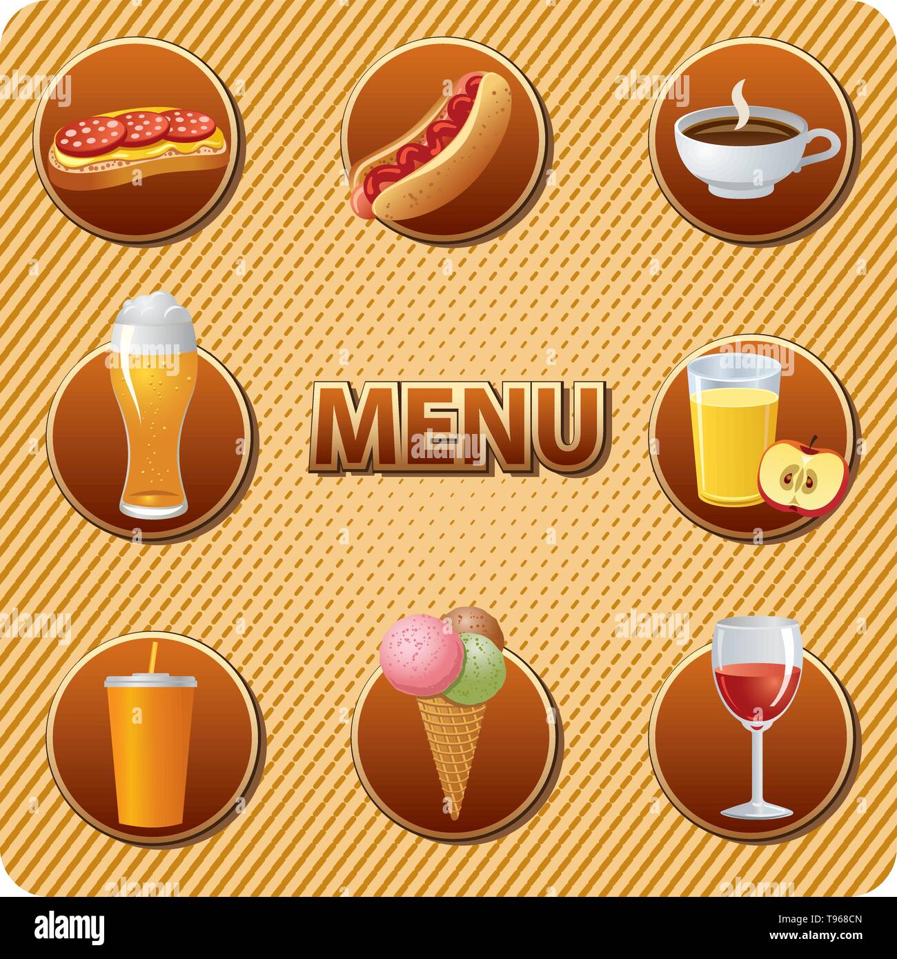 L'alimentation et de boissons Illustration de Vecteur