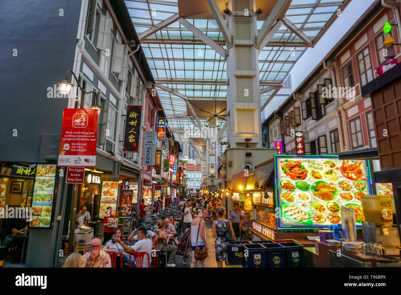 Chinatown Food street, Singapour jour 14.08.2018 Banque D'Images