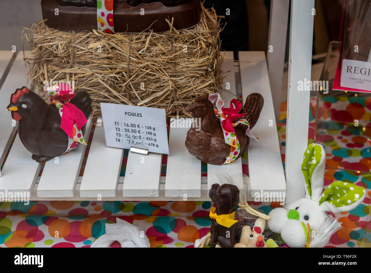 France, Paris - 31 mars 2018 : des chocolats pour Pâques Banque D'Images
