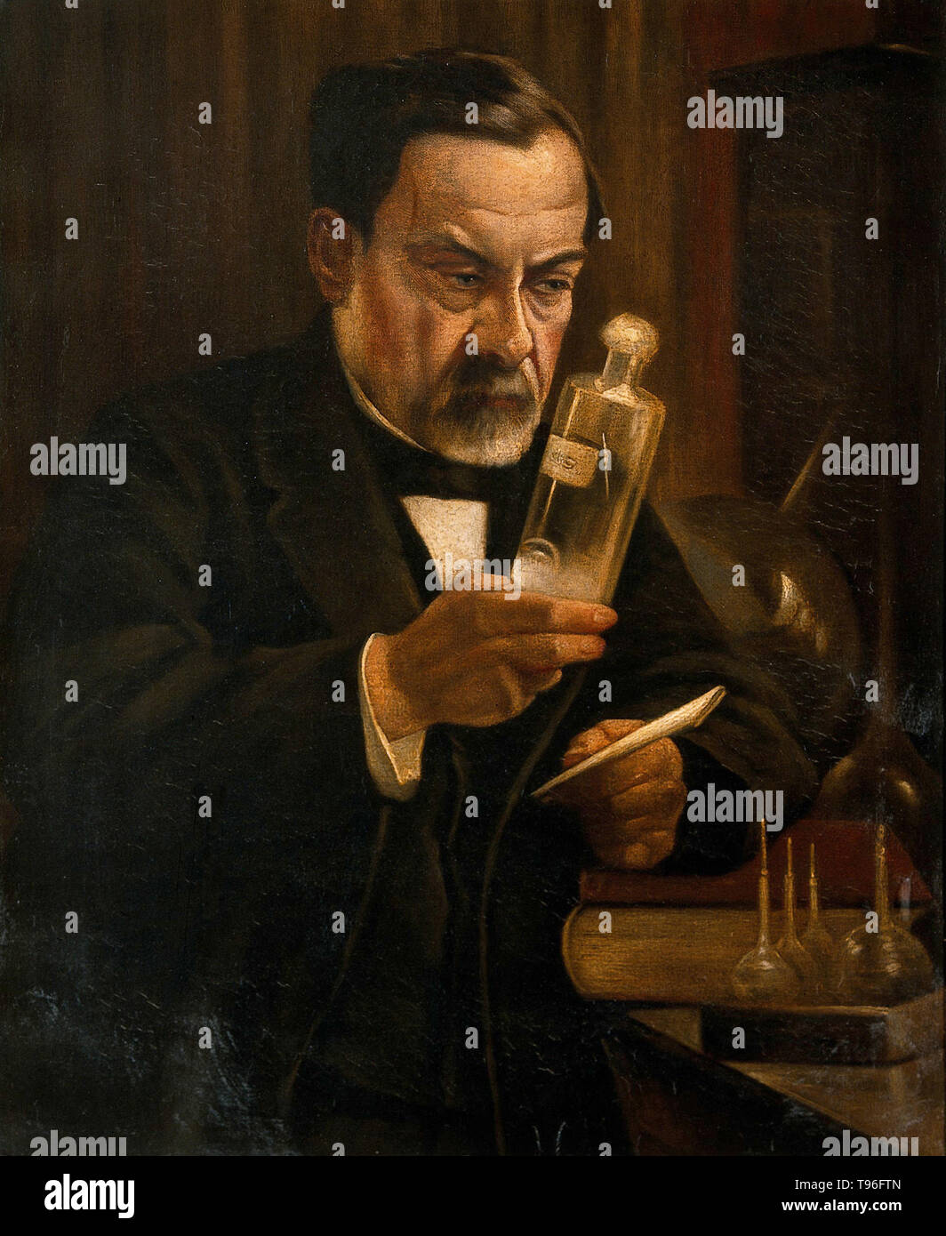 Louis Pasteur (27 décembre 1822 - 28 septembre 1895) était un chimiste français, et qui a fondé le bactériologiste La science de la microbiologie. Le pâturage a découvert qu'il pouvait être causée par une bactérie transmise de personne à personne (la théorie des germes de maladies). Il a également mis au point des vaccins contre la rage et de l'anthrax. Pasteur a également constaté que le chauffage des aliments et boissons à la légère pouvait les préserver de la dégradation. Ce processus de pasteurisation est maintenant largement utilisé dans l'industrie alimentaire. Banque D'Images