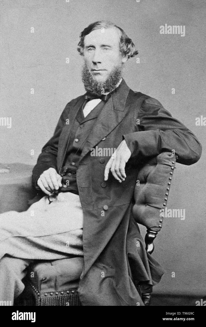John Tyndall (2 août 1820 - 4 décembre, 1893) était un physicien irlandais et enseignant en médecine. C'est à la fin des années 1850, étudié le Tyndall de l'énergie rayonnante d'action sur les constituants de l'air. En 1893, il est mort d'un surdosage accidentel de l'hydrate de chloral. Il était de 73 ans. Pas de photographe à valoir, sans date. Banque D'Images