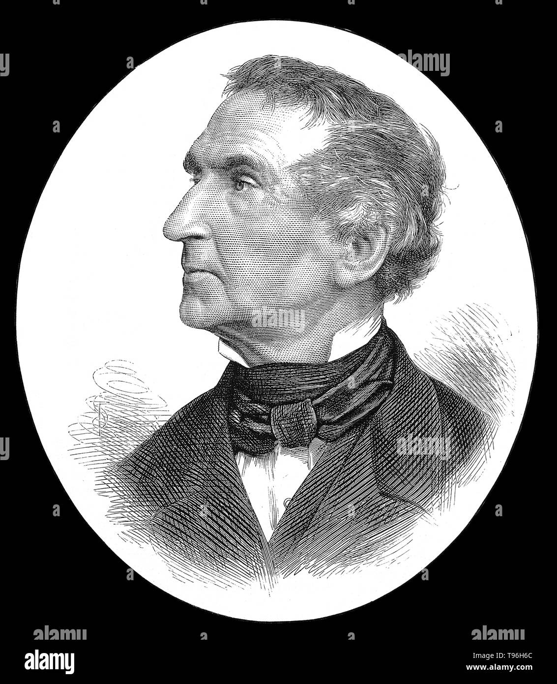 Justus von Liebig (12 mai 1803 - 18 avril 1873) était un chimiste allemand qui a fait d'importantes contributions à la chimie biologique et agricole, et a travaillé sur l'organisation de la chimie organique. Il a conçu le laboratoire moderne méthode d'enseignement axés sur et est considéré comme l'un des plus grands professeurs de chimie de tous les temps. Il est connu comme le ''père de l'industrie des engrais'' pour sa découverte de l'azote comme un élément nutritif essentiel, et sa formulation de la loi du minimum qui décrit l'effet des différents nutriments sur les cultures. Il est mort en 1873 à l'âge de 69 ans. En bois Banque D'Images