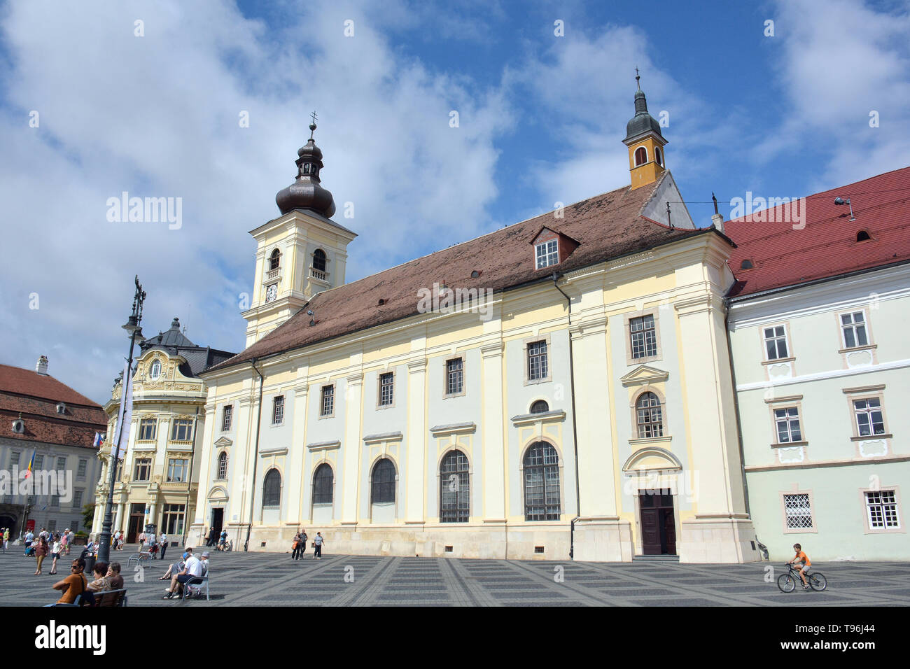 Église catholique, Sibiu, Nagyszeben, Hermannstadt, Roumanie, Europe Banque D'Images