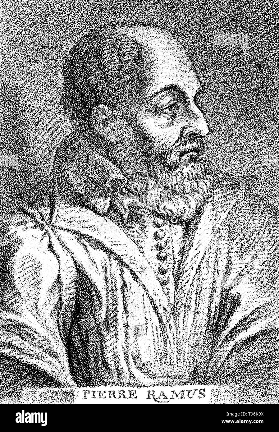 Petrus Ramus (1515 - 26 août 1572) était un humaniste français, logicien, l'éducation et réformateur. Il a acquis de l'admission à l'âge de douze ans, au Collège de Navarre, travaillant comme un serviteur. Une réaction contre la scolastique était en pleine marée basse, à un temps de transition pour l'aristotélisme. Une question centrale de son anti-Aristotélisme est née d'un souci de pédagogie. Banque D'Images