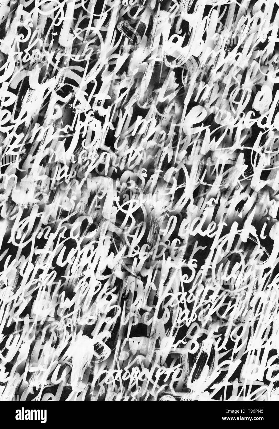 Abstract hand drawn seamless pattern avec des lettres, technique mixte numérique d'art pour le textile, l'emballage, cartes de voeux, scrapbooking. Avec l'arrière-plan Banque D'Images