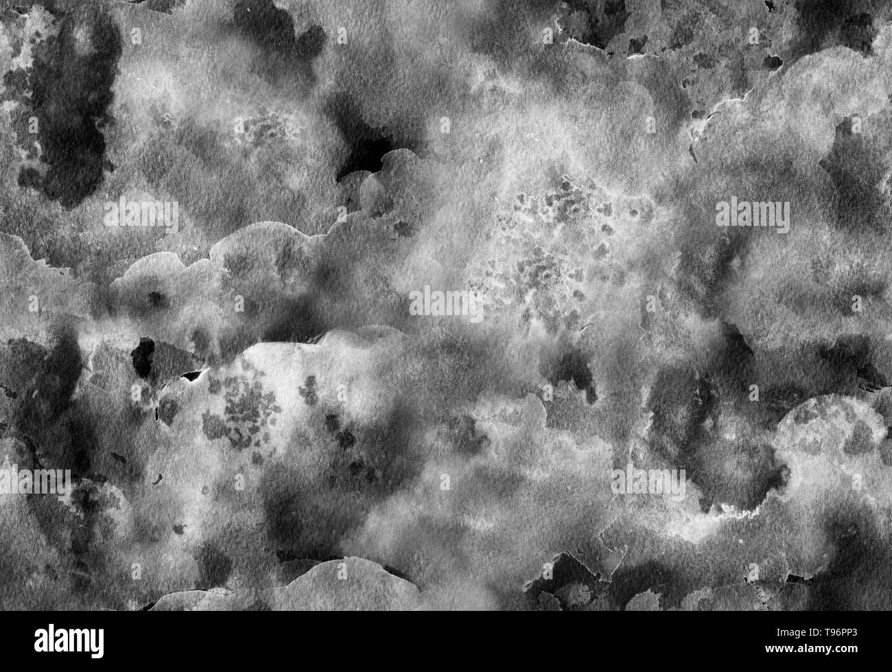 Aquarelle peinte à la main avec motif transparent brillant résumé galaxie, nuages. Résumé fond. Banque D'Images