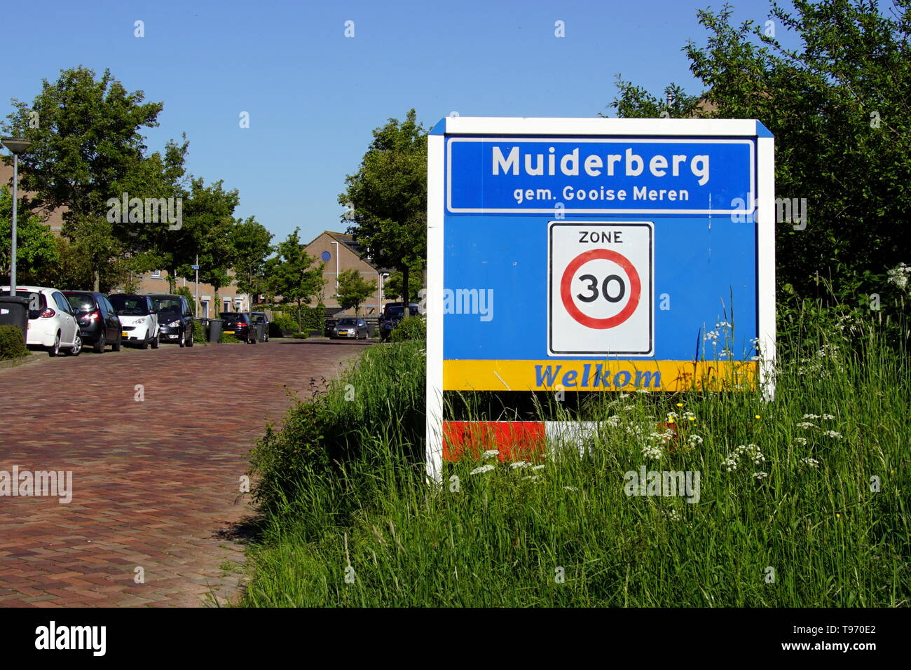 Muiderberg, Noord Holland, Pays-Bas - 7 mai 2018 : entrée de la ville de Muiderberg, ville néerlandaise d'Amsterdam-Bussum Meren. Banque D'Images