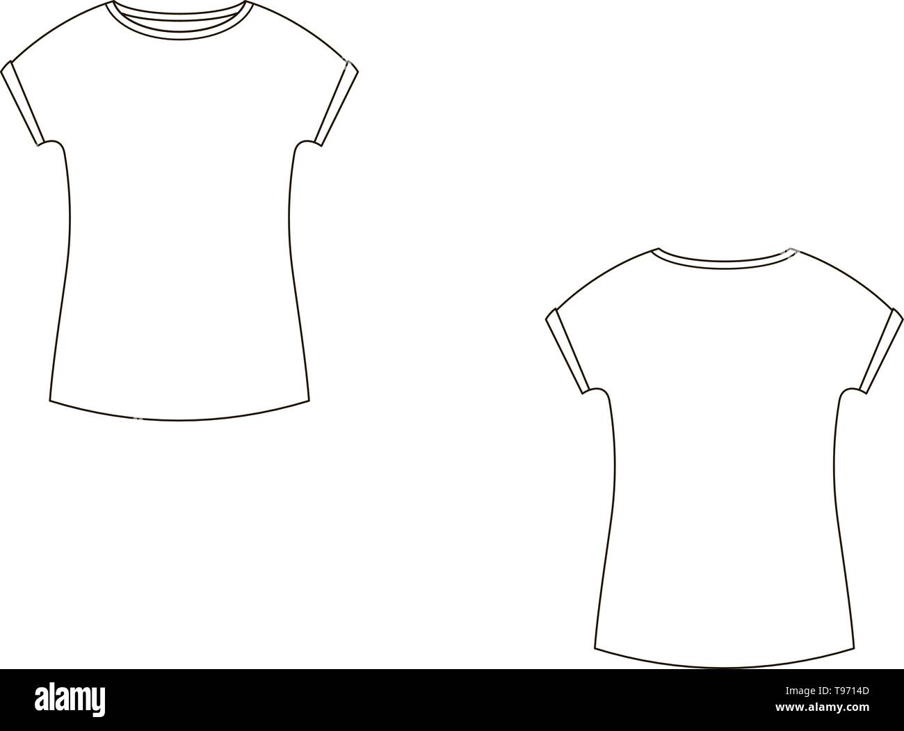 Croquis techniques Mode de t-shirt en graphique vectoriel Image Vectorielle  Stock - Alamy