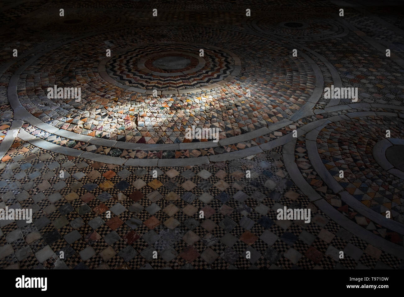 Pavé de l'église Santa Fosca, Torcello, Venise, Italie Banque D'Images
