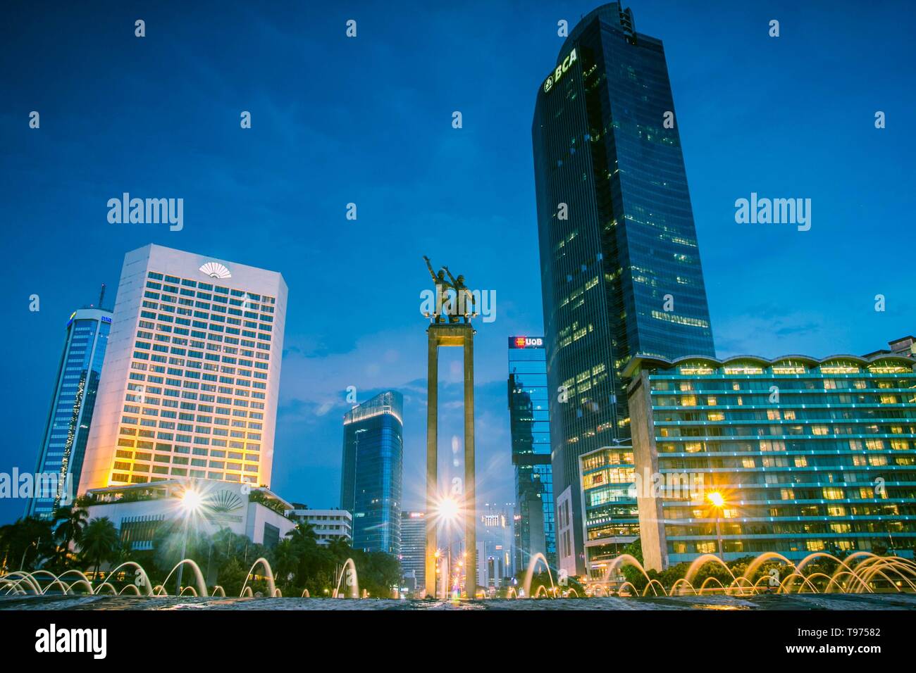 La ville de Jakarta Indonésie centre de Business Financial District du sud-est asiatique Banque D'Images