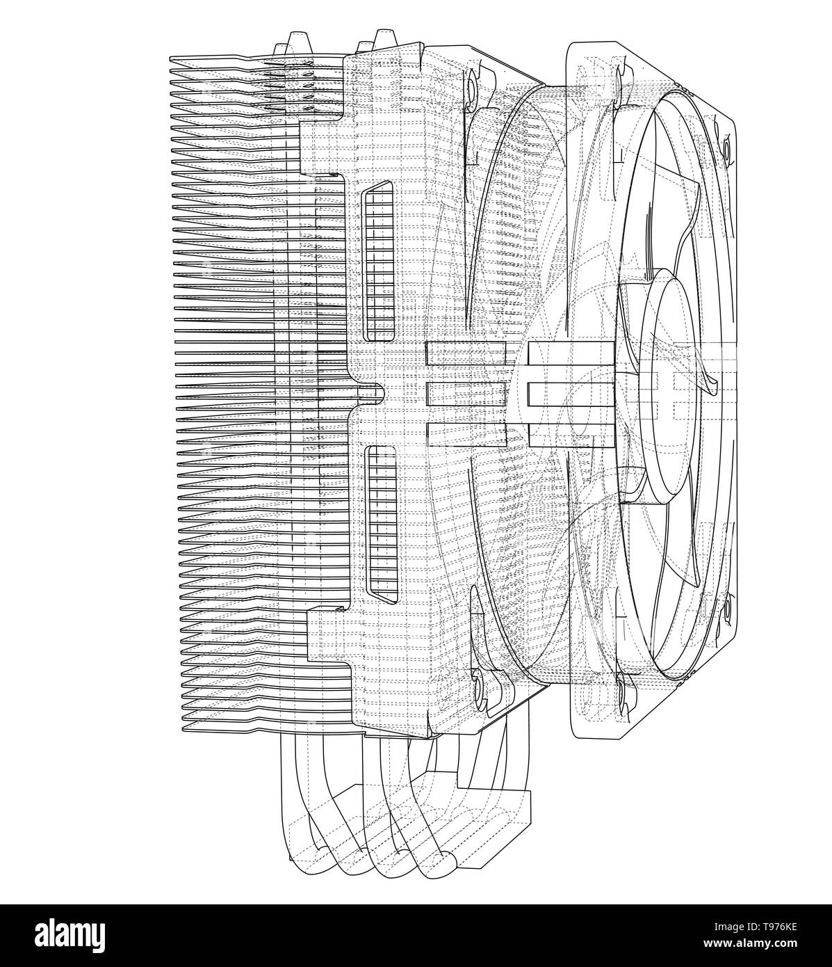 Refroidisseur cpu Concept. Vector Illustration de Vecteur