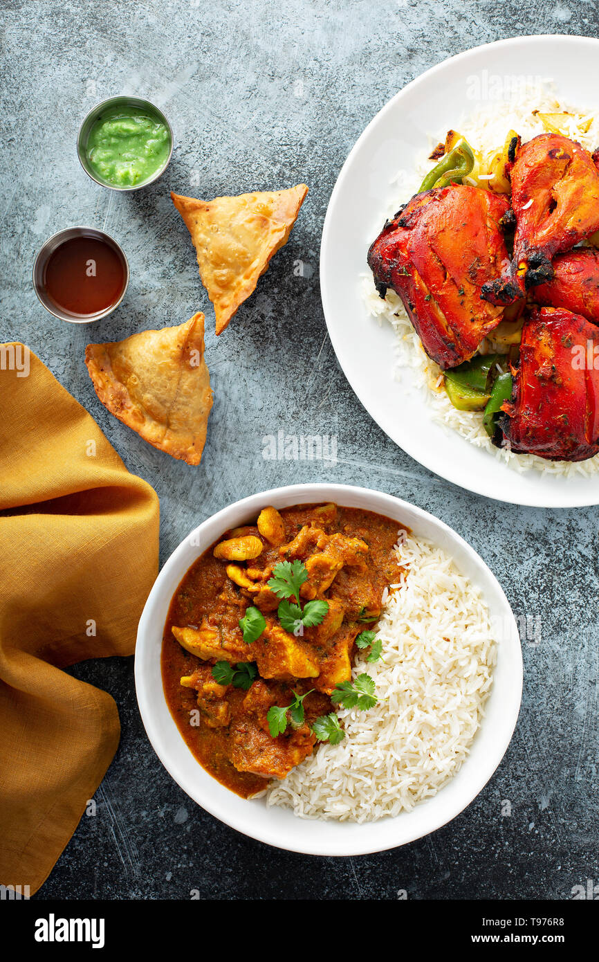 Sur la table de cuisine indienne Banque D'Images