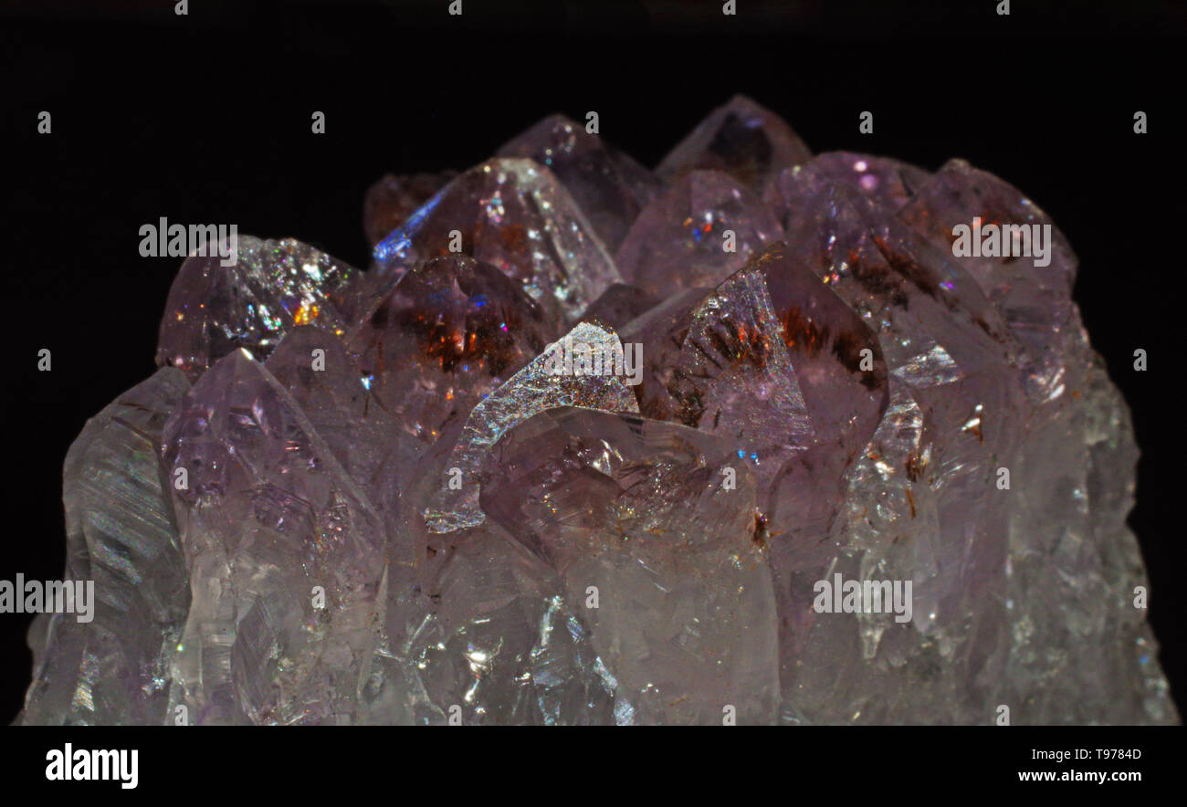 Amethyst Crystal isolés du Brésil, close-up Banque D'Images