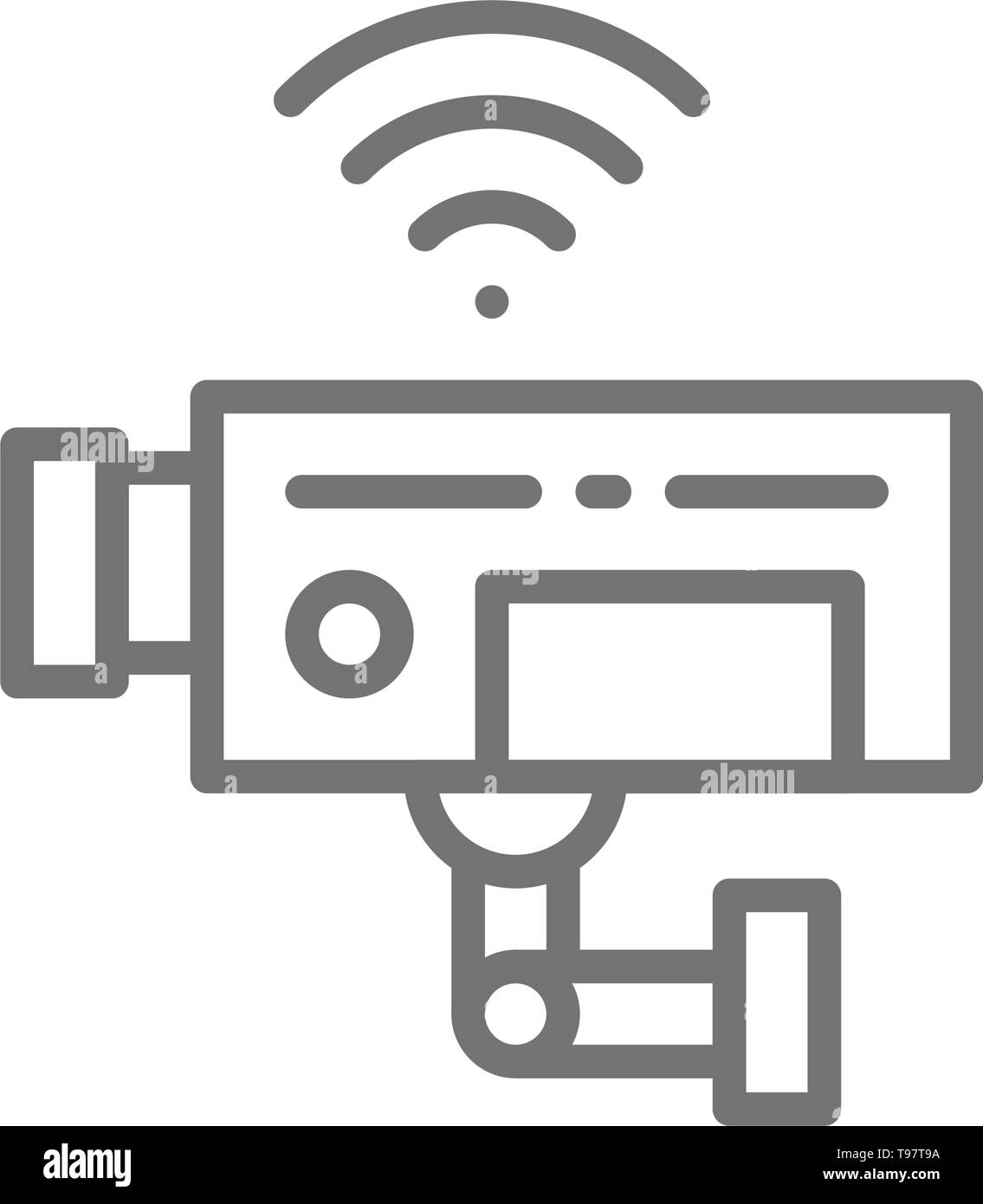 Caméra de surveillance, vecteur, l'icône de la ligne de CCTV. Illustration de Vecteur