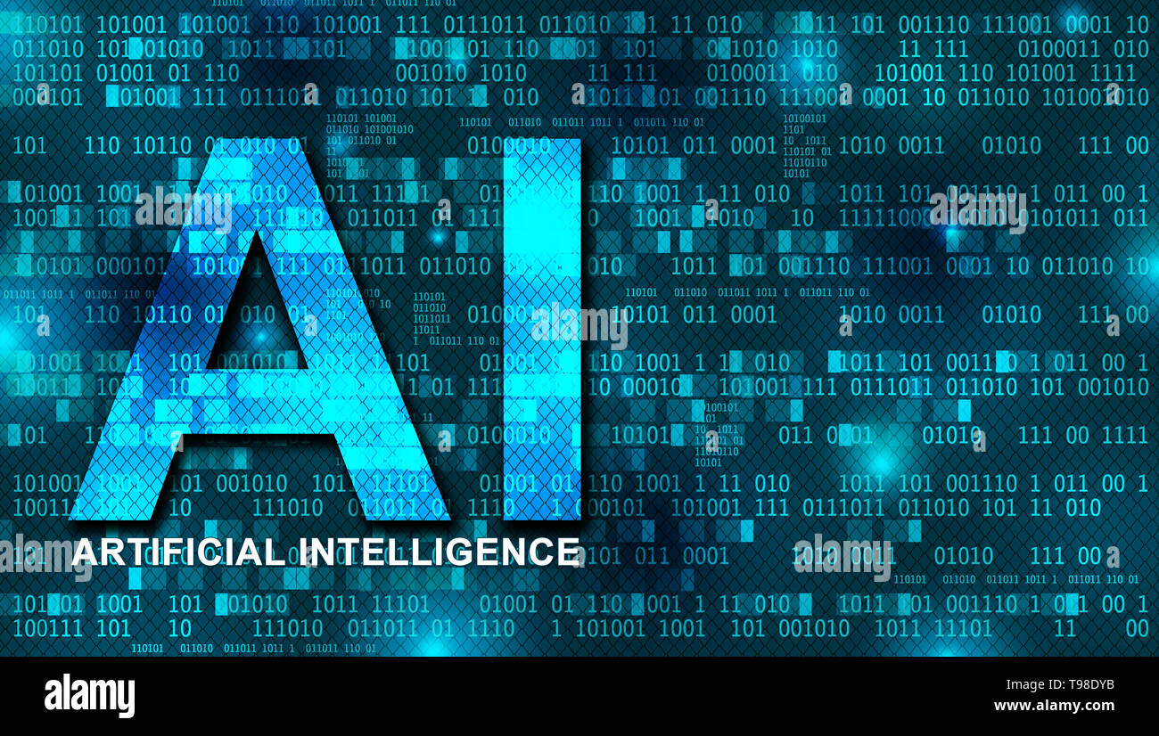 L'Intelligence Artificielle concept fond numérique Banque D'Images