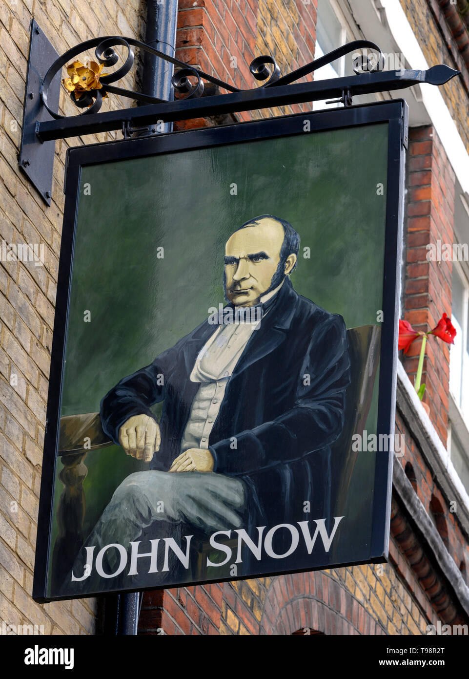 John Snow house pendaison publique signe, Broadwick Street, Soho, Londres, Angleterre, Royaume-Uni. Banque D'Images