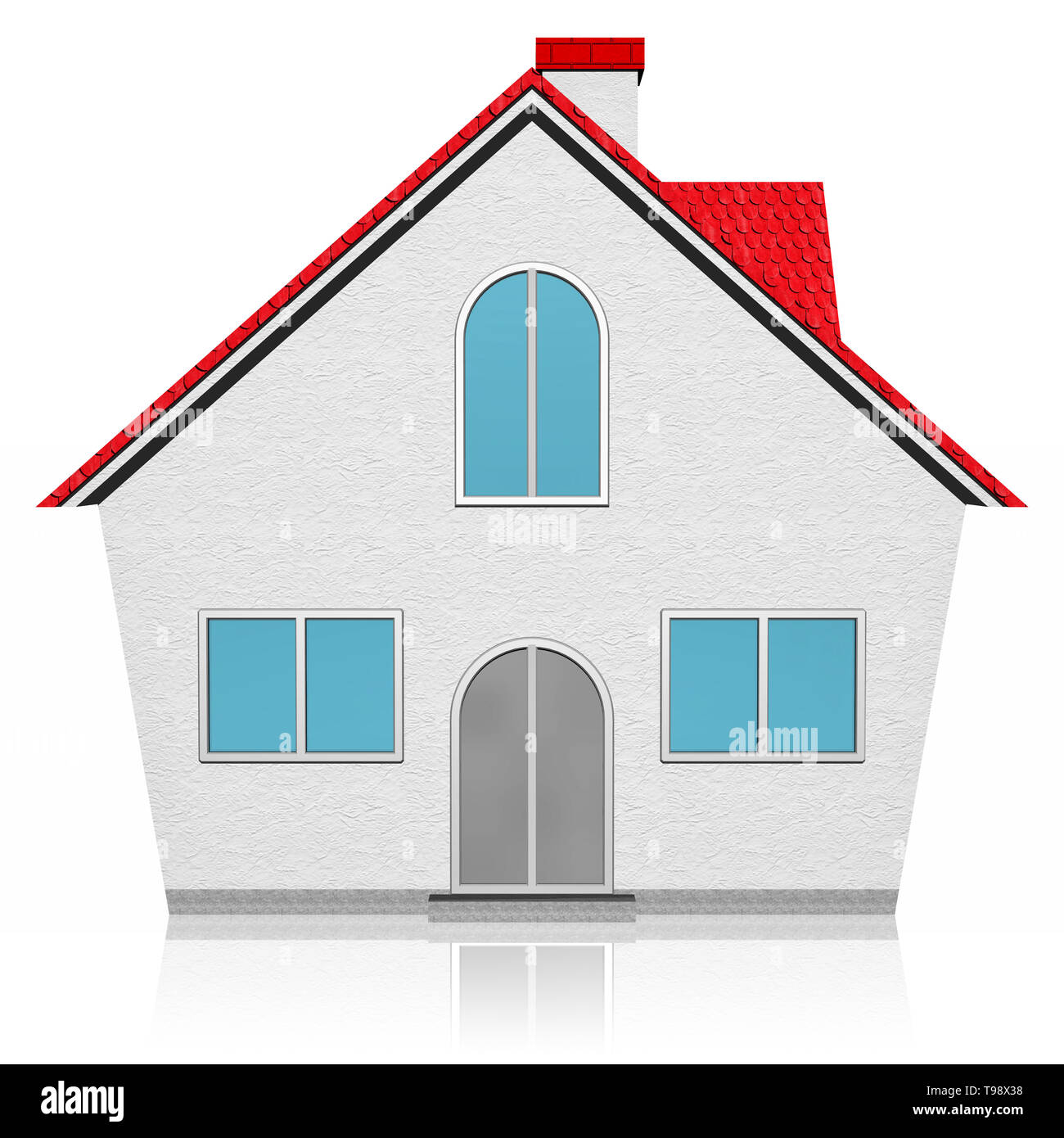 3D illustration. Accueil, icône accueil isolé sur fond blanc. Banque D'Images