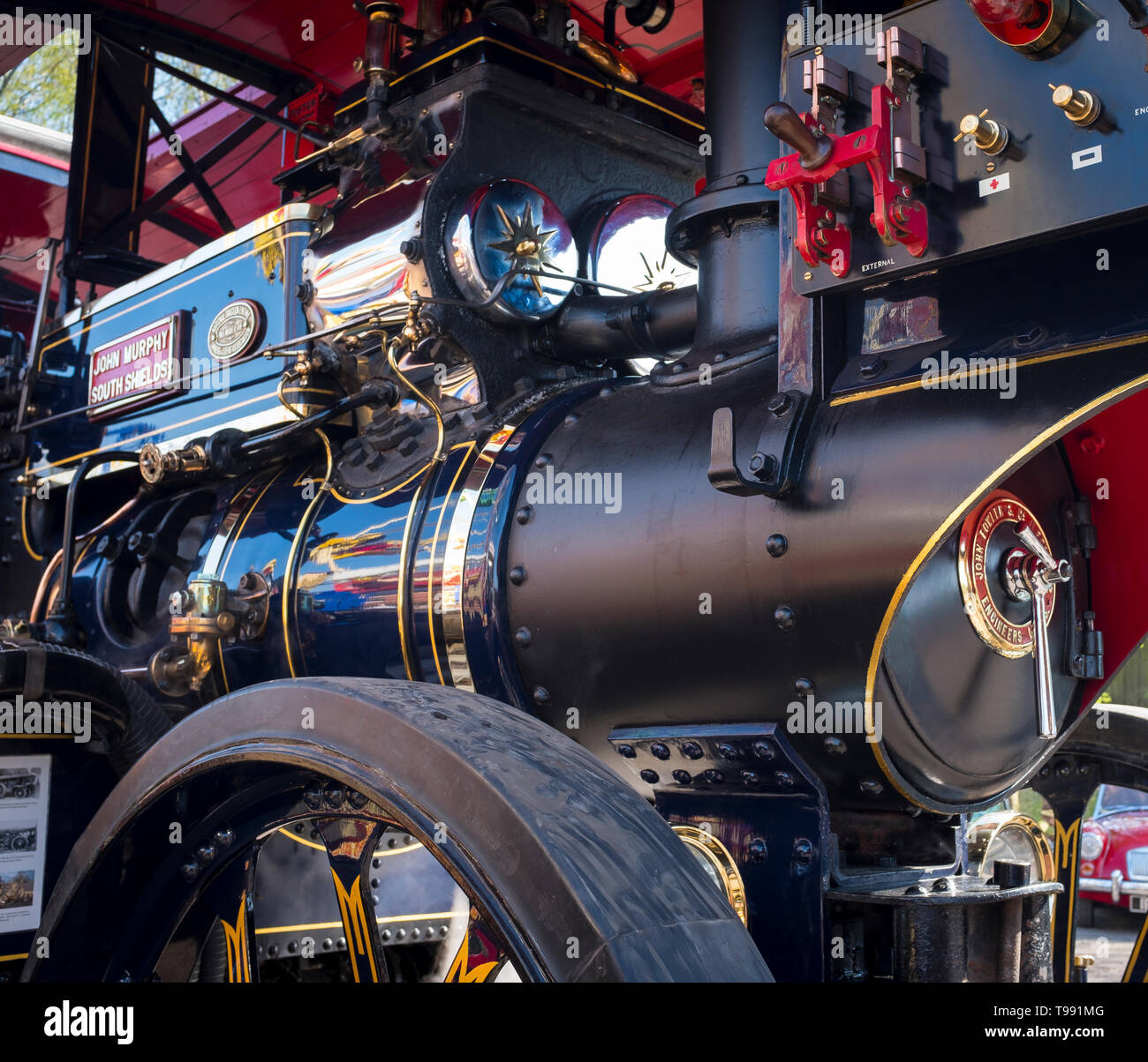 Un moteur de traction à vapeur lors d'un rassemblement. Banque D'Images