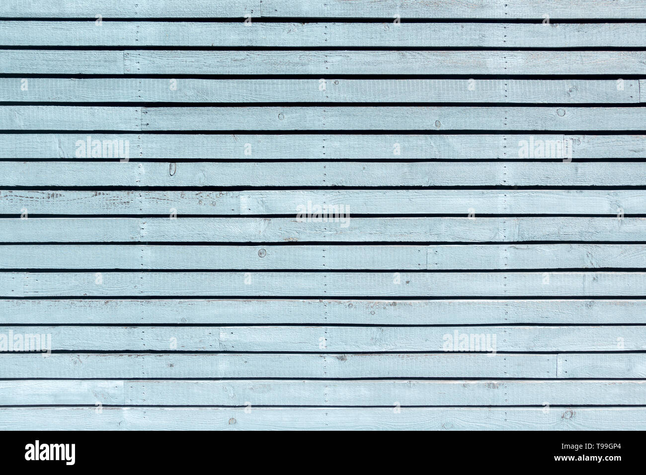 Bleu clair pastel peint, mur conseil horizontal Banque D'Images