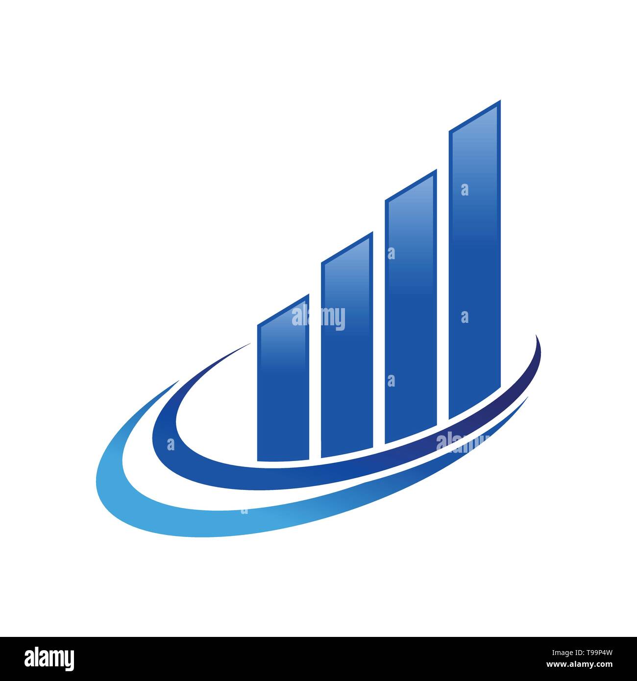 La croissance économique rapide symbole vecteur bleu Modèle de conception de logo graphique Illustration de Vecteur
