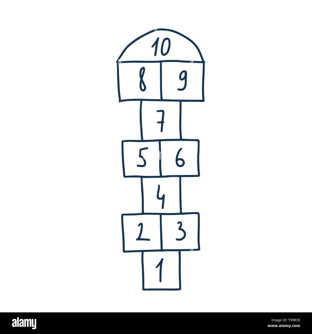 Illustration avec jeu de marelle. Vector concept design. Illustration de Vecteur