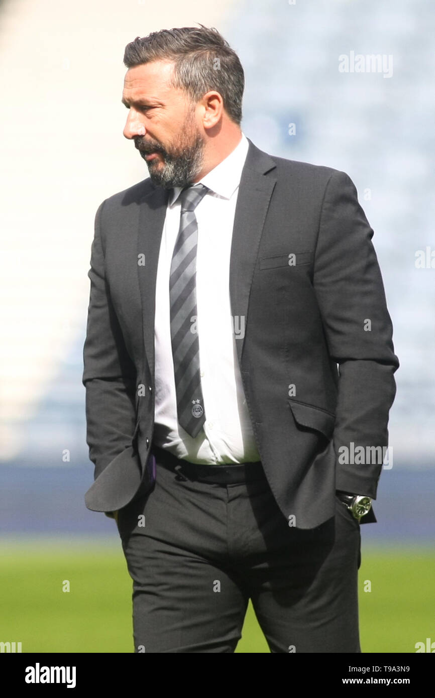 Glasgow, Écosse - 14 avril. Aberdeen manager Derek McInnes au cours de la William Hill Scottish Cup semi finale entre Celtic et Aberdeen Banque D'Images