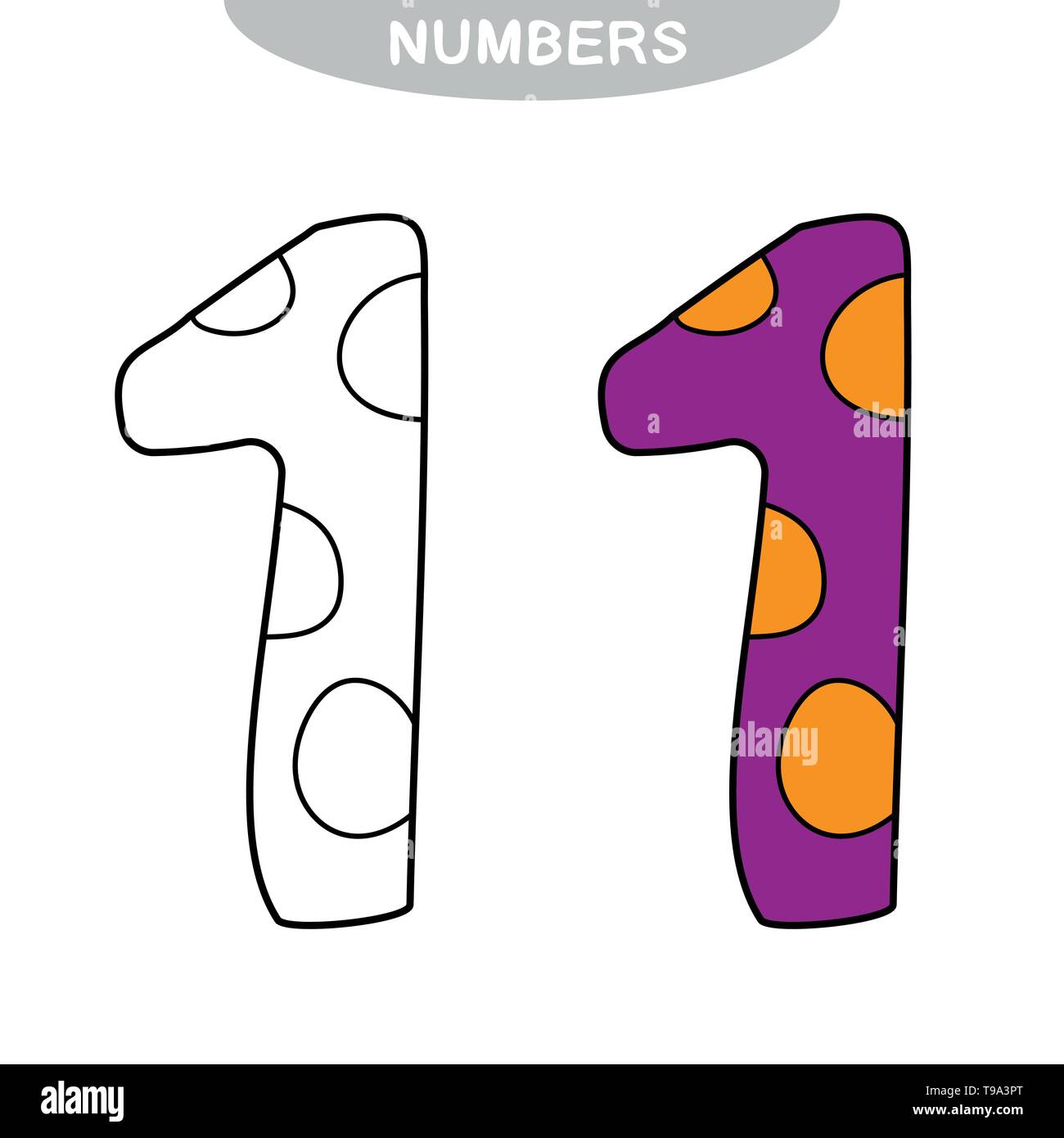 Jeu éducatif pour l'attention pour les enfants de la maternelle et de l'âge préscolaire. Répéter la photo. Livre de coloriage numéro un Illustration de Vecteur