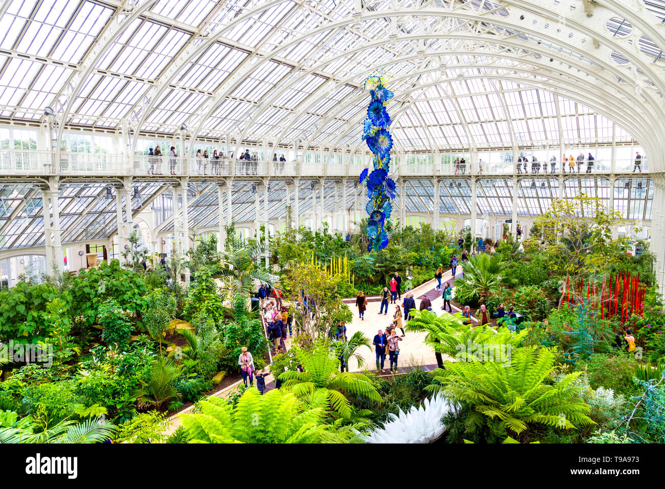 4e Mai 2019 - Dale Chihuly sculpture en verre dans le cadre d'une exposition temporaire à Kew Gardens, Londres Banque D'Images