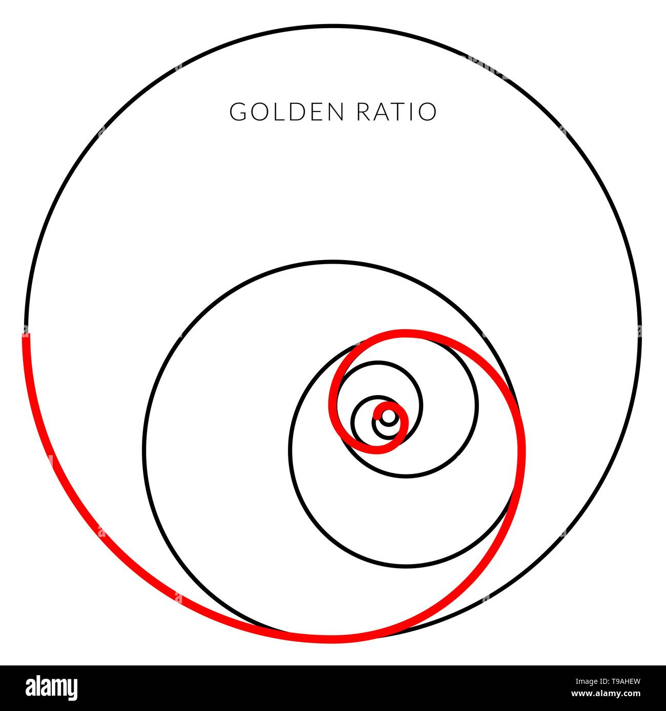 La conception de style minimaliste. Nombre d'or. Des formes géométriques. Cercles en proportion d'or. Design futuriste. Logo. Icône vecteur. Abstract vector background Illustration de Vecteur