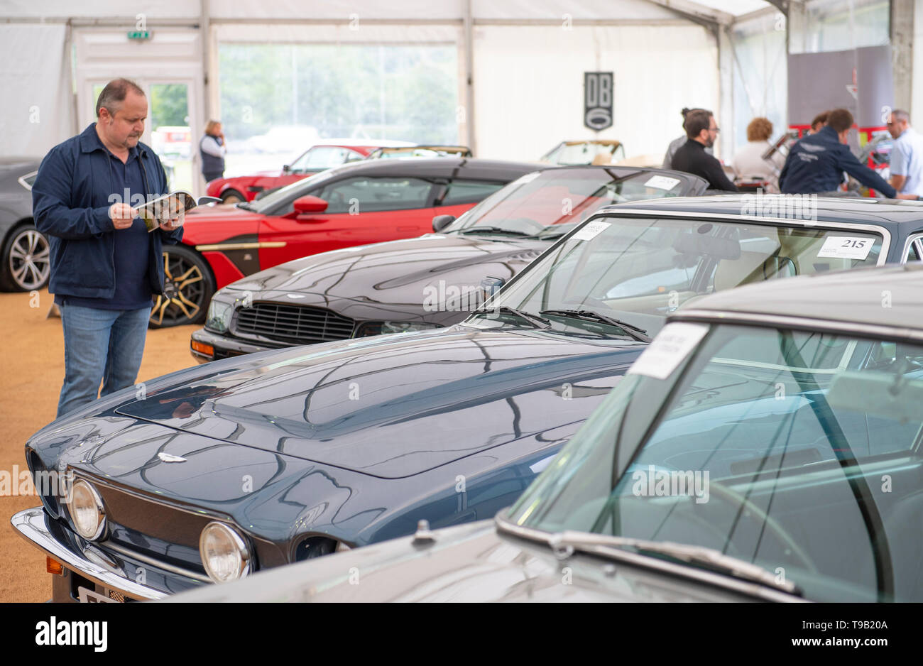 Le Wormsley Estate, Saunderton, UK. 18 mai 2019. 20e anniversaire édition de Bonhams vente annuelle dédiée à Aston Martin et Lagonda a lieu le 19 mai 2019. Credit : Malcolm Park/Alamy Live News. Banque D'Images