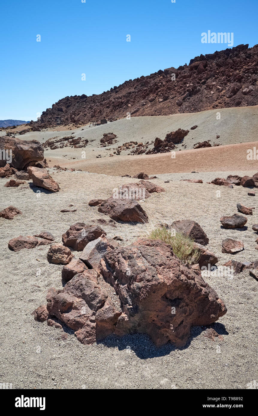 Mars comme paysage du Mont Teide dans le Parc National du Teide, Tenerife, Espagne. Banque D'Images