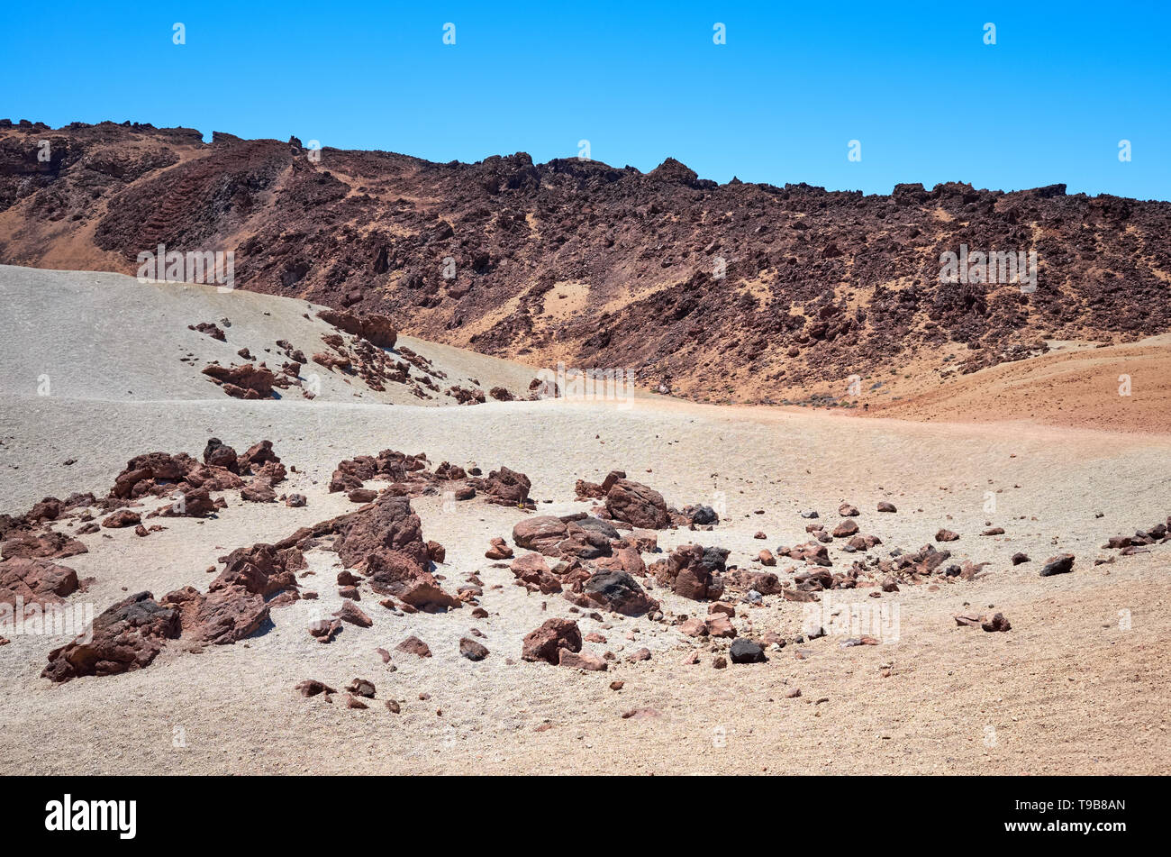 Mars comme paysage du Mont Teide dans le Parc National du Teide, Tenerife, Espagne. Banque D'Images