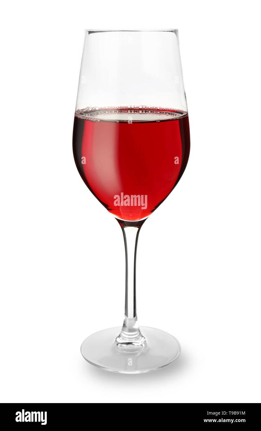 Verre de vin rouge sur fond blanc Banque D'Images
