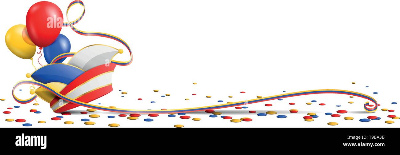 Vecteur de carnaval avec fool's hat, confetti et serpentins Illustration de Vecteur