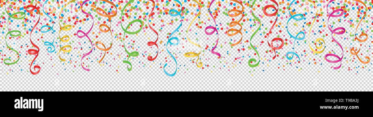 Confettis et courants de fond transparent coloré Illustration de Vecteur