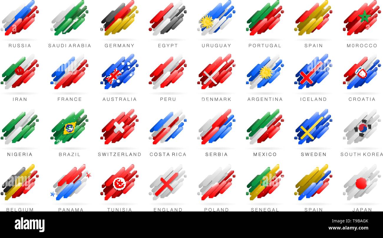 Résumé Les drapeaux des pays isolés Illustration de Vecteur