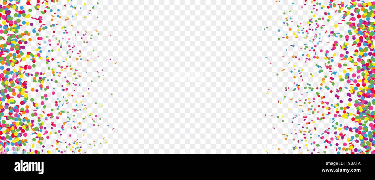 En-tête de confettis colorés sur fond transparent Illustration de Vecteur