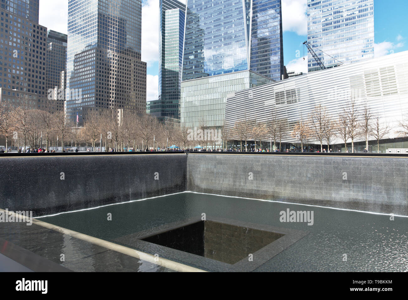 Piscines du site Mémorial National du 11 septembre à New York City Banque D'Images