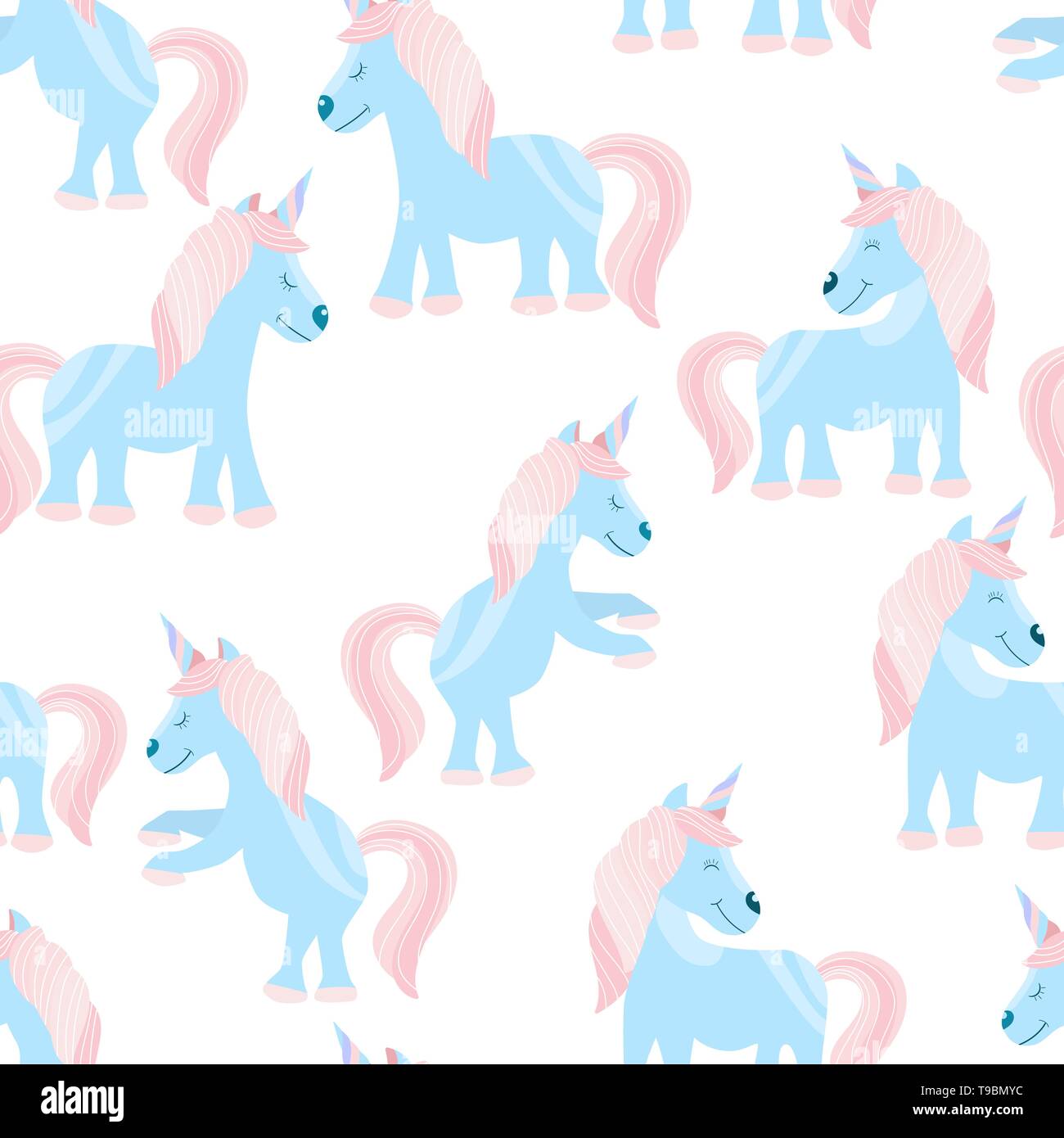 Modele Sans Couture Avec Plusieurs Conte Mignon Enfants Unicorn Imprimer Sur Un T Shirt Vector Illustration Image Vectorielle Stock Alamy