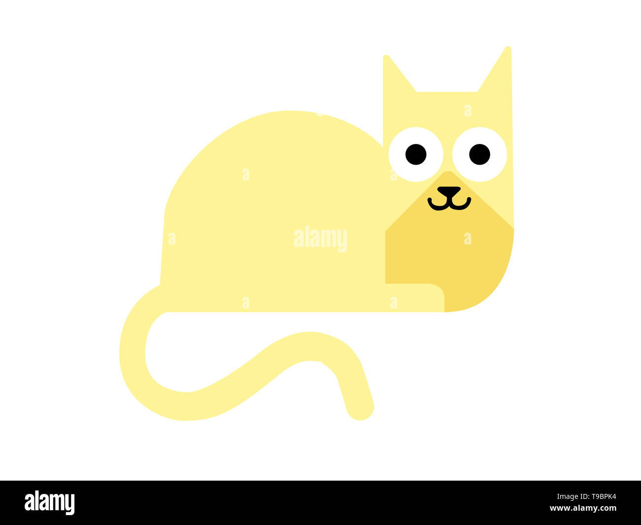 Golden brown cat cartoon dessin illustration isolé sur fond blanc. Banque D'Images