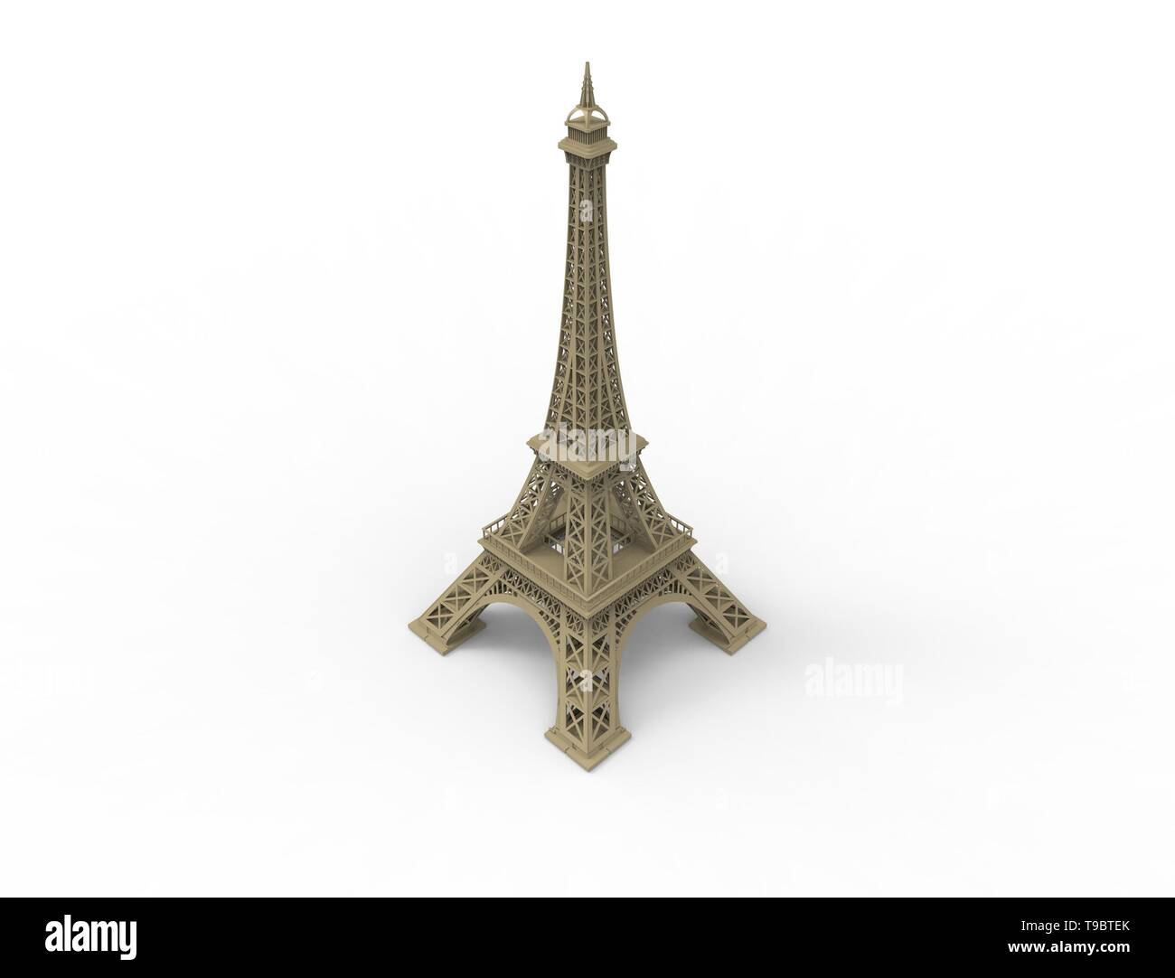 Le rendu 3D de l'attraction touristique Tour Eiffel in Paris France. Banque D'Images