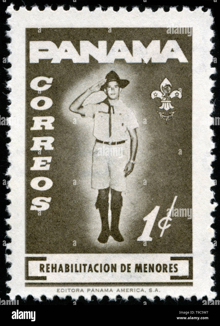Timbre-poste de Panama dans la réhabilitation de la jeunesse série émise en 1964 Banque D'Images