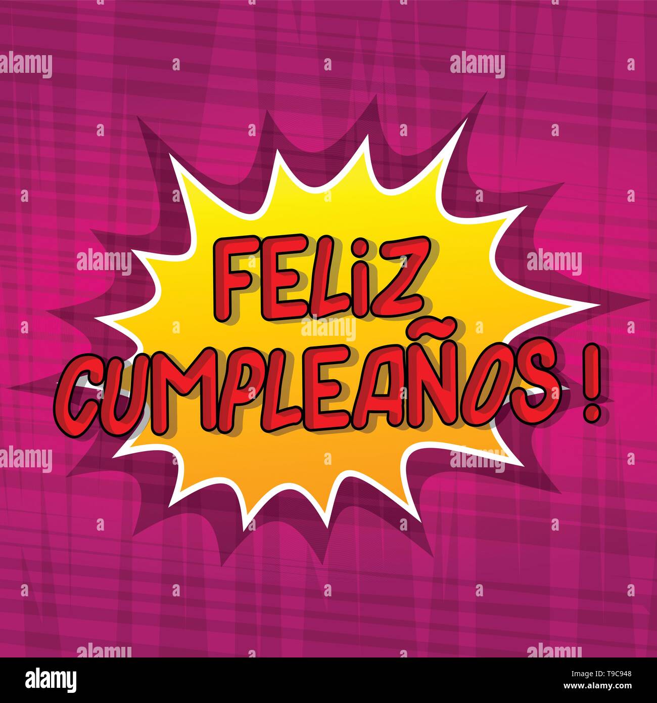 Feliz Cumpleanos Joyeux Anniversaire En Espagnol Vector Illustration Comic Book Style Phrase Image Vectorielle Stock Alamy