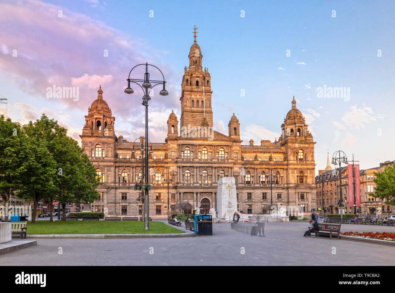 Glasgow City Chambers et George Square à Glasgow, Ecosse Banque D'Images