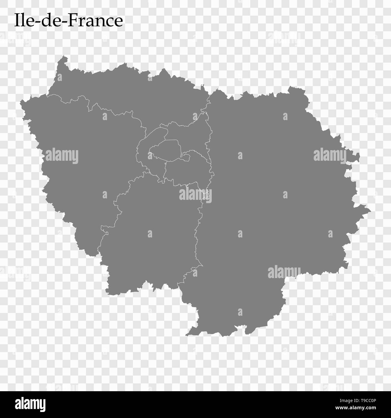 Carte de France (un vecteur par département) Poster