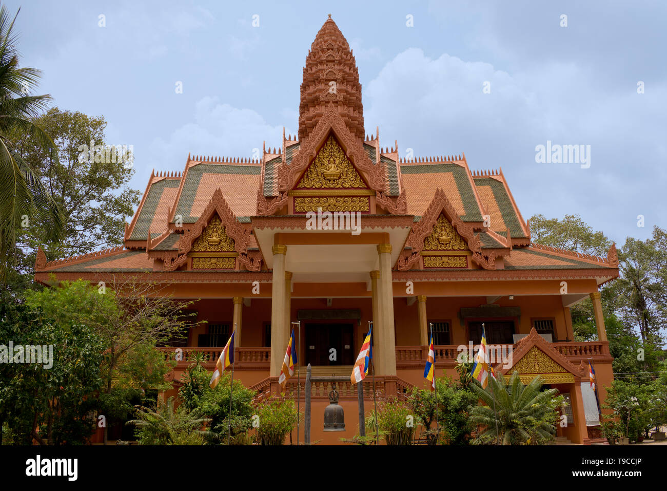 Façade du Temple de Wat Bo, Siem Reap, Cambodge Banque D'Images