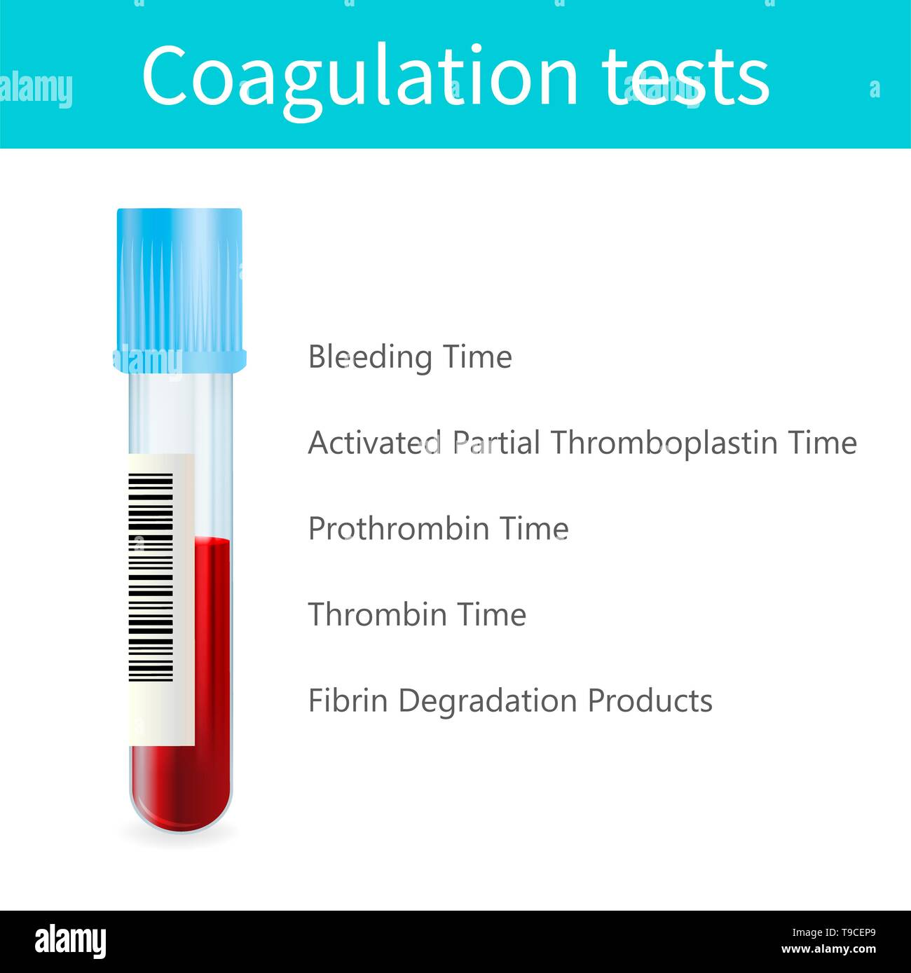 Des tests de coagulation, illustration Banque D'Images